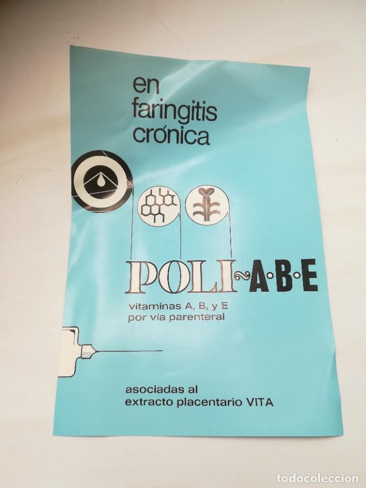 Werbekataloge: PUBLICIDAD DE FARMACIA. POLI-ABE. FARINGITIS CRONICA. LABORATORIOS VITA. VER DORSO