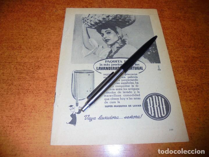 Cat&aacute;logos publicitarios: PUBLICIDAD 1958: LAVADORAS BRU, CON PAQUITA RICO.