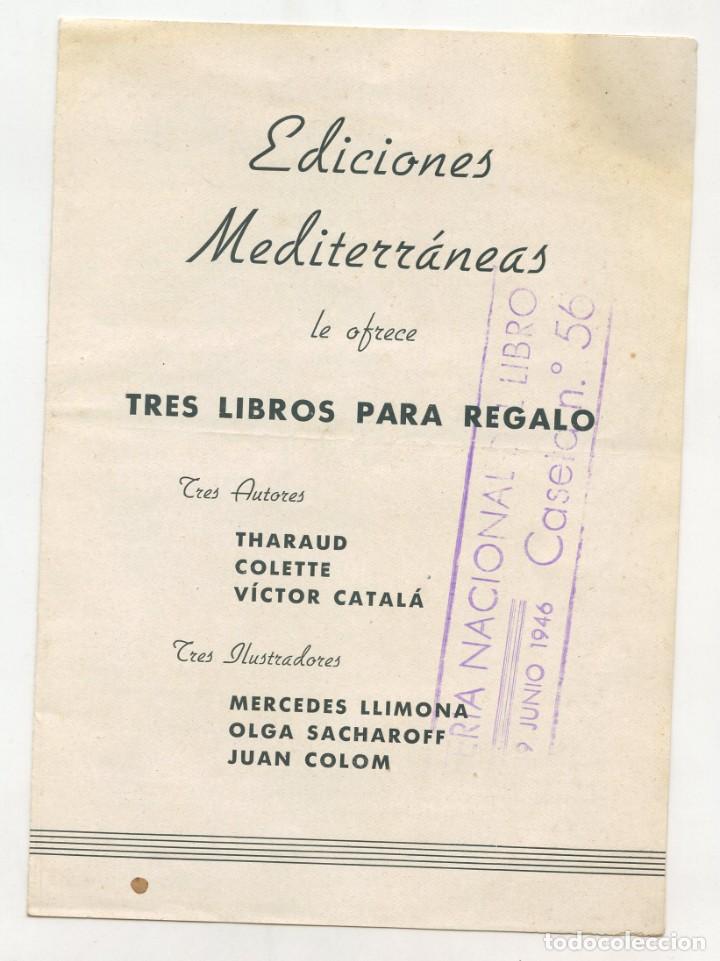 Werbekataloge: Ediciones Mediterr&aacute;neas: D&iacute;ptico publicitario en la Feria Nacional del Libro (Junio 1946)
