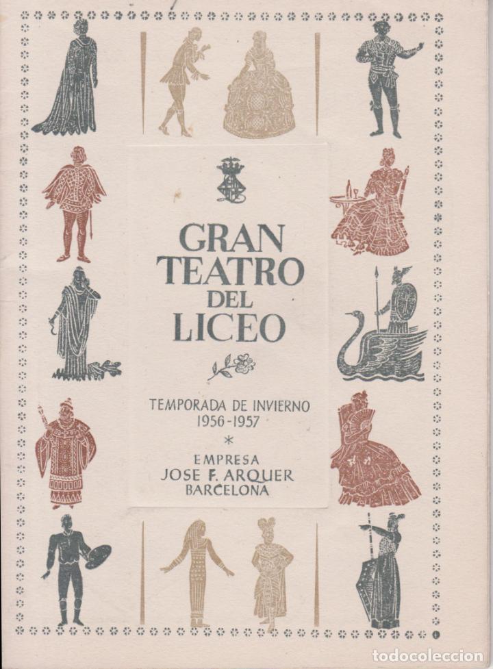Cat&aacute;logos publicitarios: Programa Gran Teatro del Liceo Barcelona Temporada de invierno 1956 - 1957