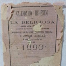 Catálogos publicitarios: CALENDARIO HIGIENICO DE FABRICA , LA DELICIOSA. 1880.. Lote 312705298