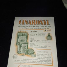 Catálogos publicitarios: CATALOGO PUBLICITARIO PARA MEDICOS DE ACTILEVOL, CINAROXYL, HOMOCODEINA, SINERDIN DE 1961