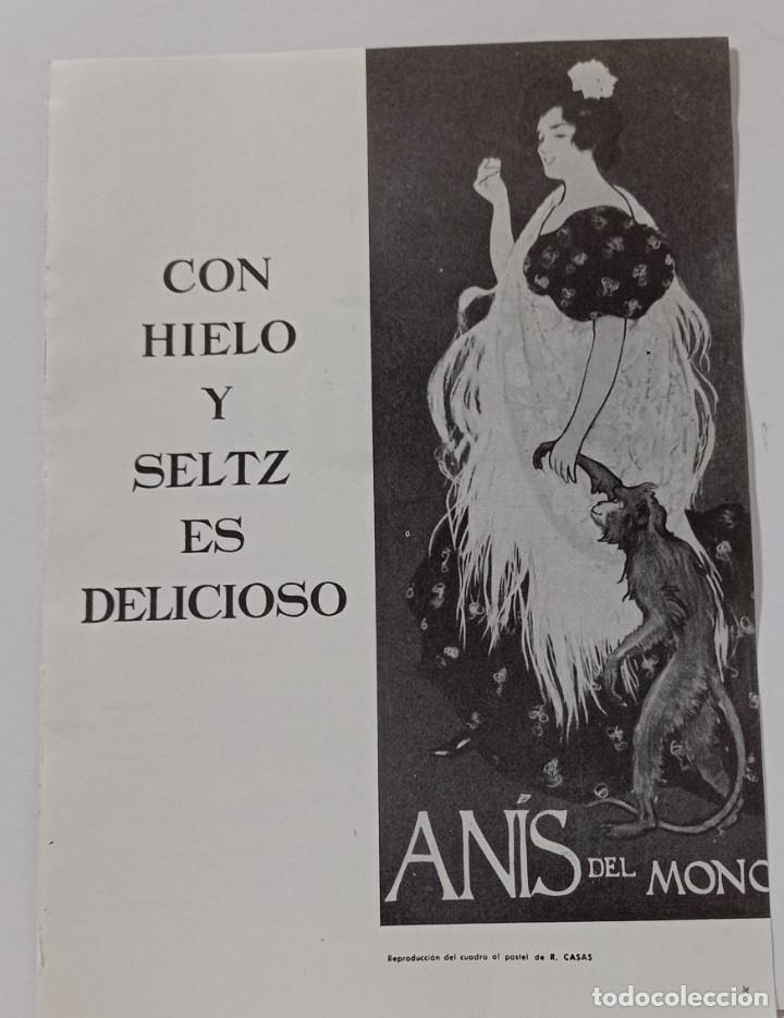 Cat&aacute;logos publicitarios: ANIS DEL MONO , PUBLICIDAD HOJA SUELTA PUBLICACION A&Ntilde;OS 50. (15 X 20,5 CM ).