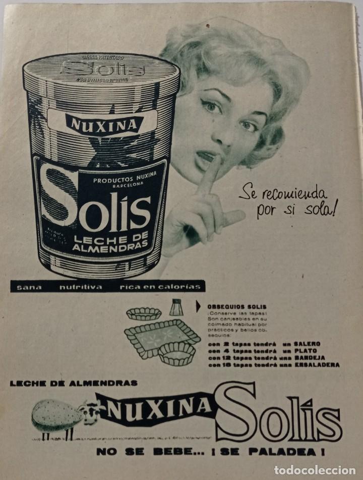 Cataloghi pubblicitari: PUBLICIDAD LECHE DE ALMENDRAS SOLIS,HOJA SUELTA PUBLICACION A&Ntilde;OS 50.( 18 X 26 CM).