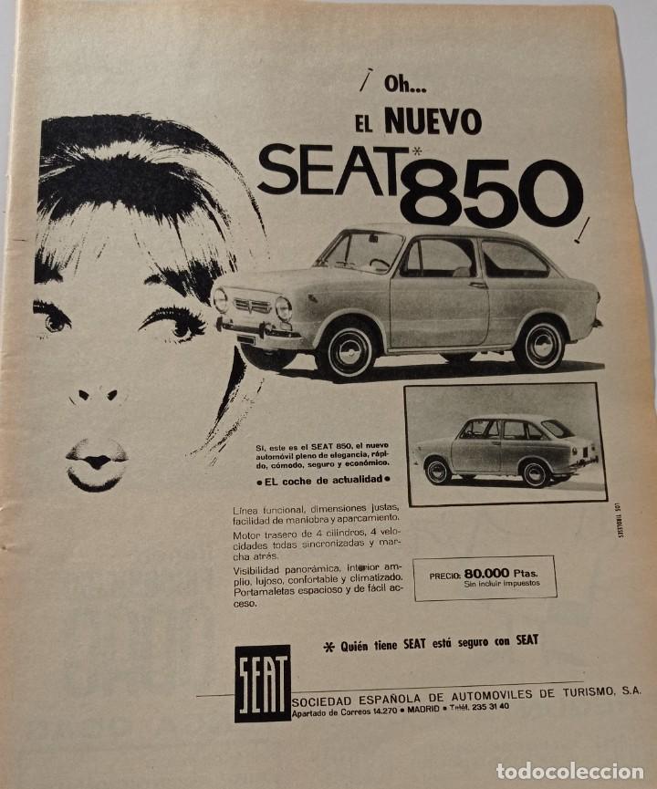 Cat&aacute;logos publicitarios: PUBLICIDAD SEAT 850, HOJA SUELTA PUBLICACION A&Ntilde;OS 60. ( 22 X 30 CM ).