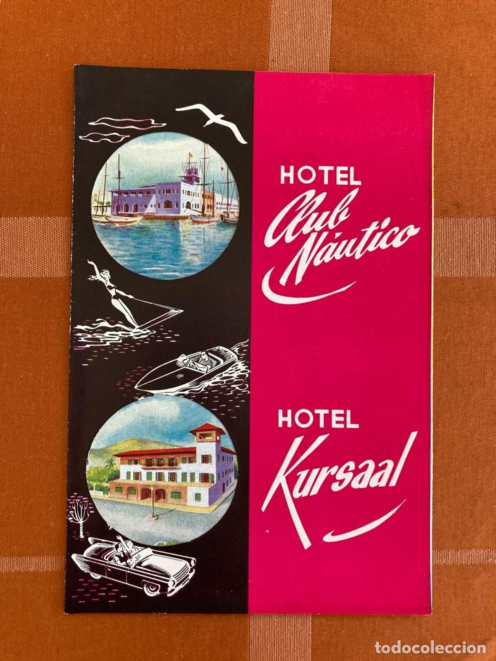 Werbekataloge: Tr&iacute;ptico Hotel Club N&aacute;utico y Hotel Kursaal, Palma de Mallorca, ilustrado, a&ntilde;os 1950