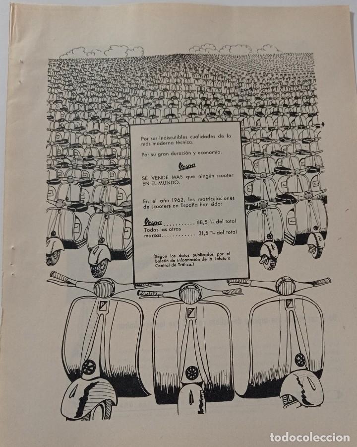 Cat&aacute;logos publicitarios: PUBLICIDAD MOTO VESPA, HOJA SUELTA PUBLICACION A&Ntilde;OS 60 ( 21 X 26 CM ).