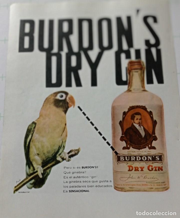 Cat&aacute;logos publicitarios: PUBLICIDAD GINEBRA BURDON&acute;S, HOJA SUELTA PUBLICACION A&Ntilde;OS 60.( 21 X 26 CM ).
