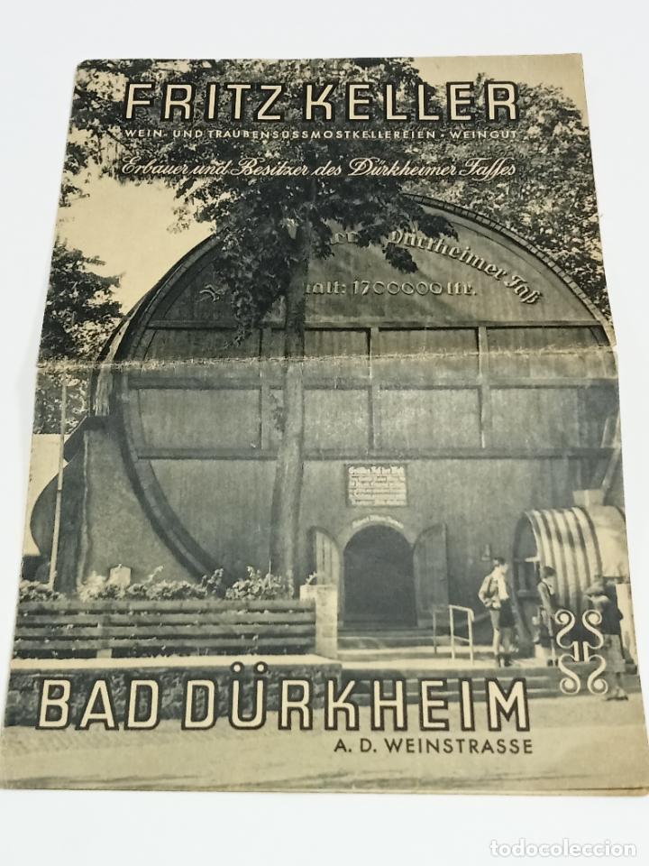Werbekataloge: TR&Iacute;PTICO PUBLICITARIO. TIENDA DE VINOS Y MOSTOS FRITZ KELLER. ALEMANIA. BAD D&Uuml;RKHEIM. 1950. VER