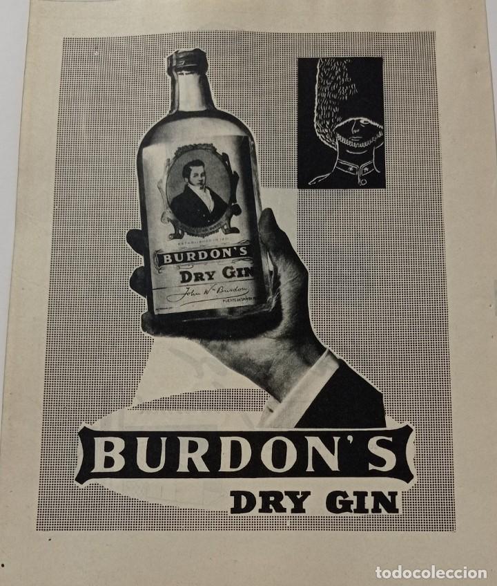 Cat&aacute;logos publicitarios: PUBLICIDAD GINEBRA BURDON&acute;S, HOJA SUELTA PUBLICACION A&Ntilde;OS 60.( 21 X 26 CM ).