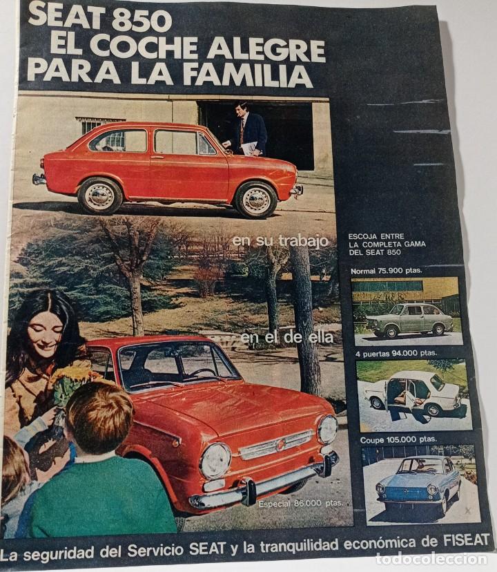 Cat&aacute;logos publicitarios: PUBLICIDAD SEAT 850, HOJA SUELTA PUBLICACION A&Ntilde;OS 60. ( 26 X 33 CM ).
