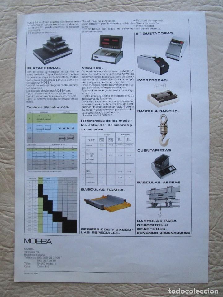 Cat&aacute;logos publicitarios: antiguo catalogo basculas mobba division industrial - Foto 2