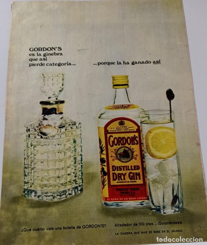 Cat&aacute;logos publicitarios: PUBLICIDAD GINEBRA GORDON&acute;S, HOJA SUELTA PUBLICACION A&Ntilde;OS 60. ( 22 X 29 CM ).