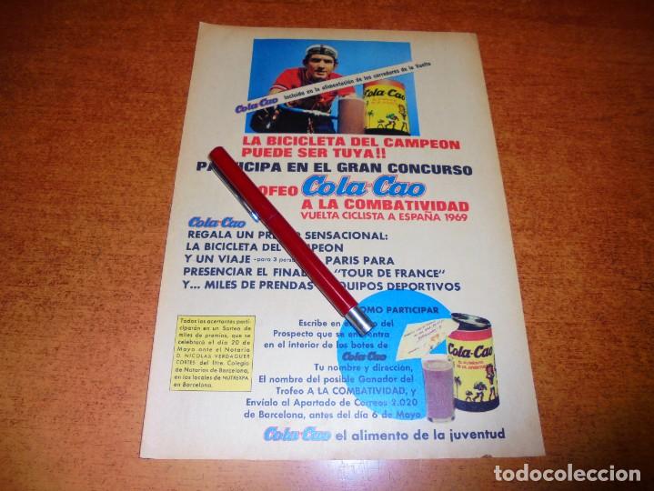 Cat&aacute;logos publicitarios: PUBLICIDAD 1969: COLA-CAO REGALA LA BICICLETA DEL CAMPE&Oacute;N