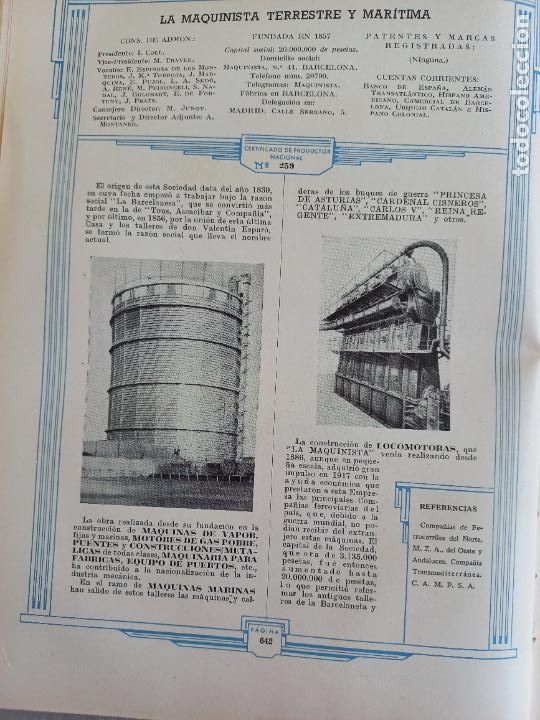 Cat&aacute;logos publicitarios: LA MAQUINISTA TERRESTRE Y MARITIMA. BARCELONA LOCOMOTORAS MAQUINAS VAPOR 1942 HOJA DE CATALOGO