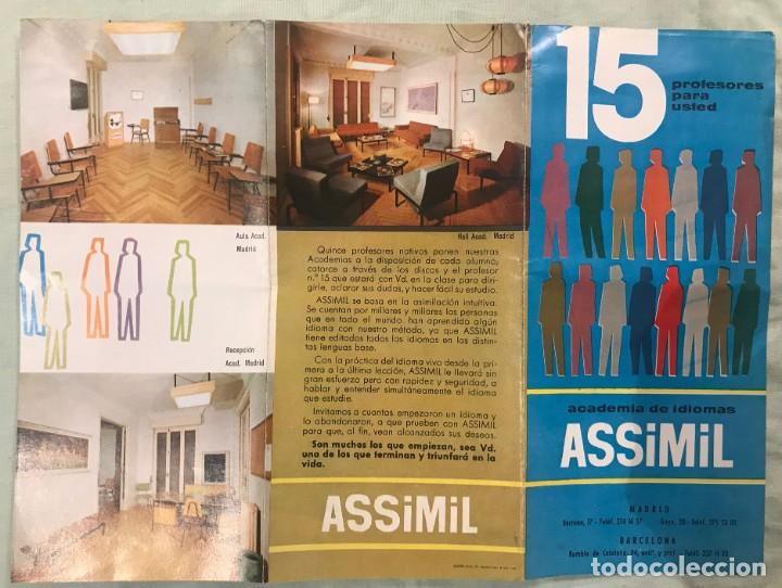 Cat&aacute;logos publicitarios: ASSIMIL ACADEMIA DE IDIOMAS - TRIPTICO -1963 - Foto 2