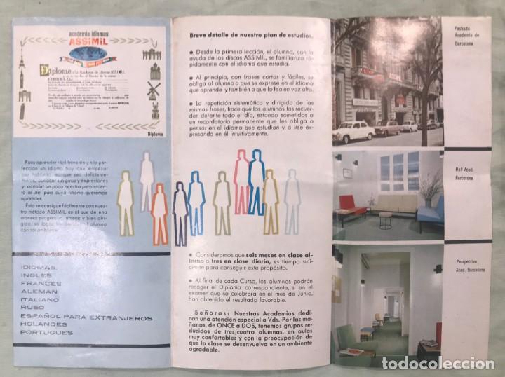 Cat&aacute;logos publicitarios: ASSIMIL ACADEMIA DE IDIOMAS - TRIPTICO -1963 - Foto 3