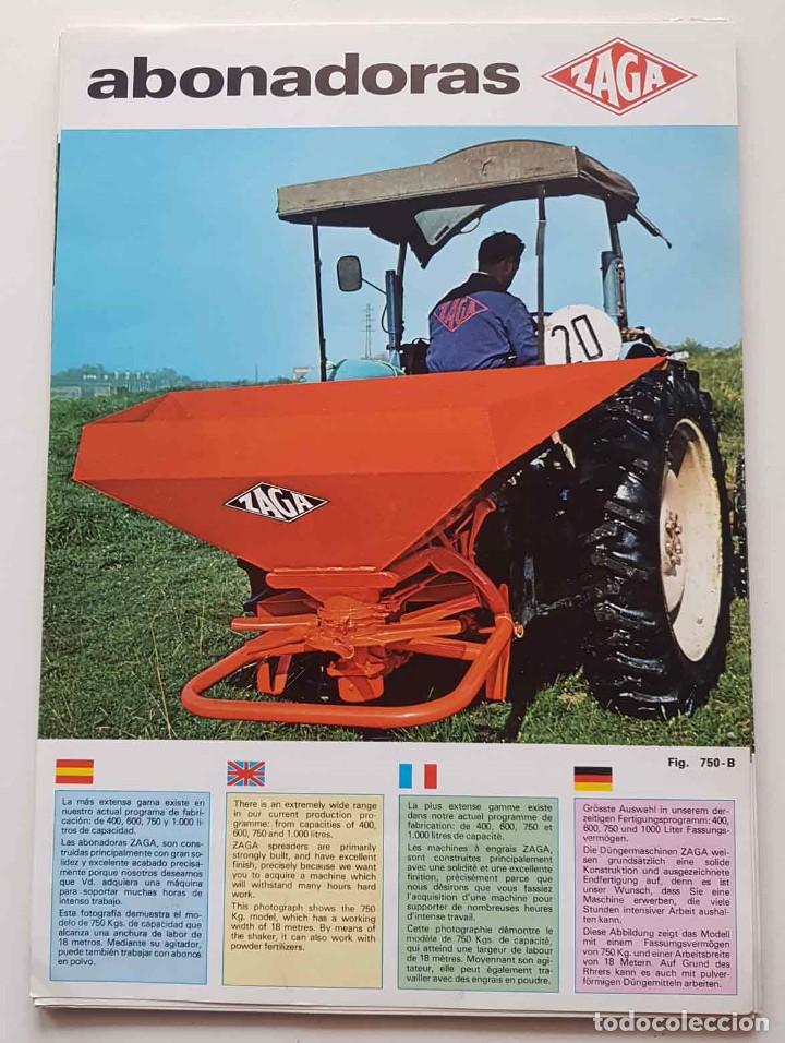 Cat&aacute;logos publicit&aacute;rios: Folleto ZAGA, abonadora, Durango, c1970/80