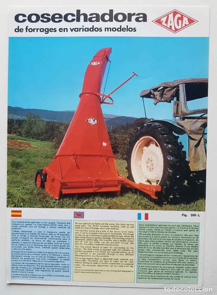 Cat&aacute;logos publicit&aacute;rios: Folleto ZAGA,cosechadora, Durango, c1970/80