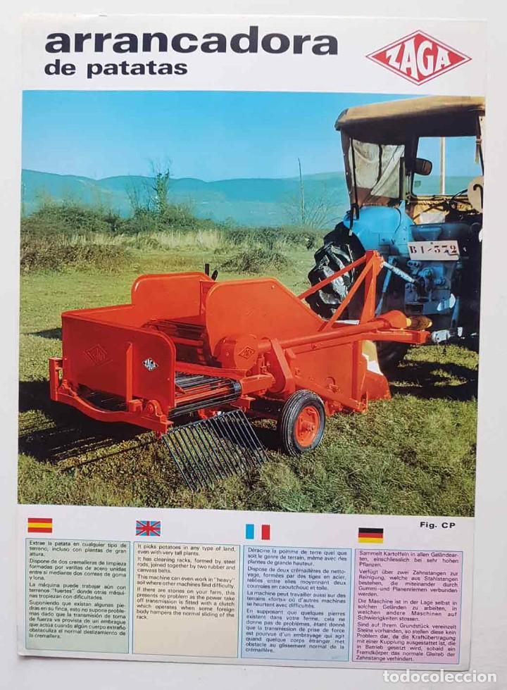 Cat&aacute;logos publicit&aacute;rios: Folleto ZAGA, arrancadora patatas, Durango, c1970/80