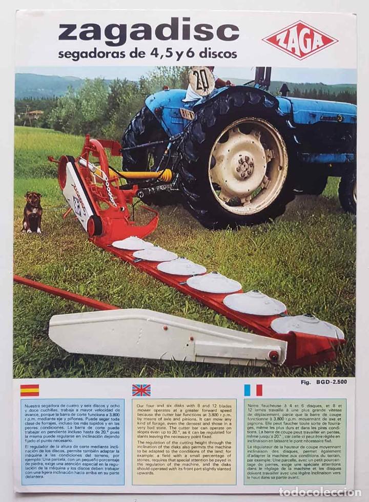 Cat&aacute;logos publicit&aacute;rios: Folleto ZAGA, segadora, Durango, c1970/80