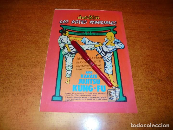 Cat&aacute;logos publicit&aacute;rios: PUBLICIDAD 1973: CHICLE DUNKIN CON CROMOS DE ARTES MARCIALES