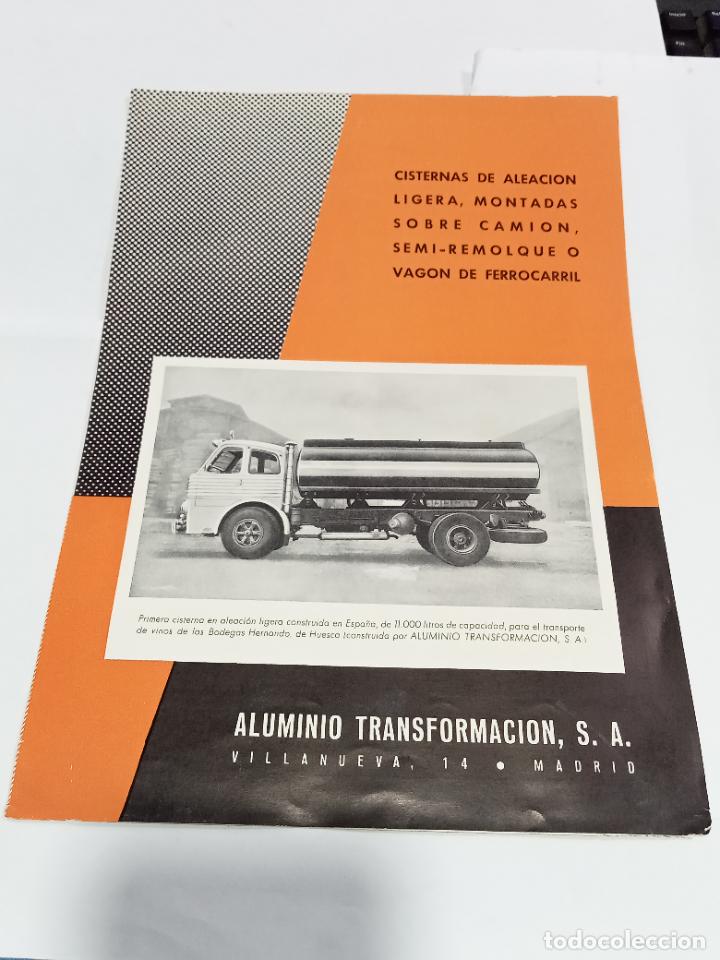 Catalogues publicitaires: PUBLICIDAD. ALUMINIO TRANSFORMACI&Oacute;N. MADRID. CISTERNAS DE ALINEACI&Oacute;N. VER INTERIOR. ILUSTRADO.