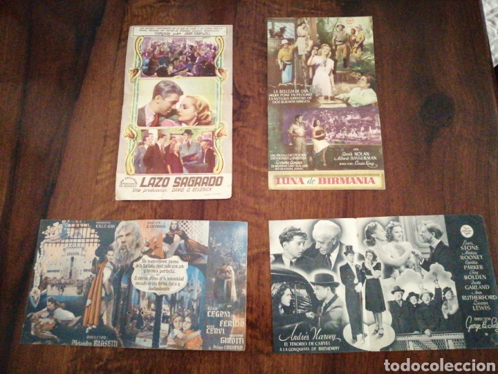 Cat&aacute;logos publicitarios: 4 Programas de cine a dos caras originales de mano. - Foto 2