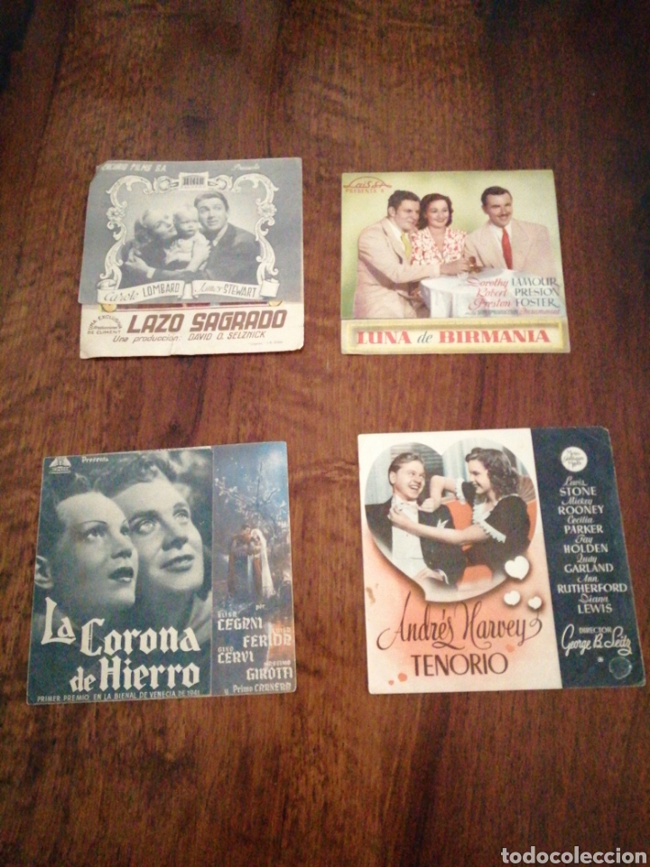 Cat&aacute;logos publicitarios: 4 Programas de cine a dos caras originales de mano. - Foto 1