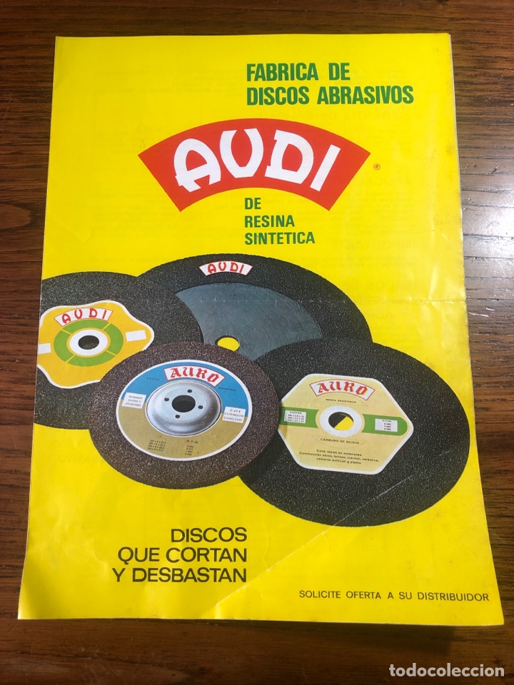 Cat&aacute;logos publicitarios: FOLLETO CAT&Aacute;LOGO FABRICA DE DISCOS ABRASIVOS AUDI RESINA 1971