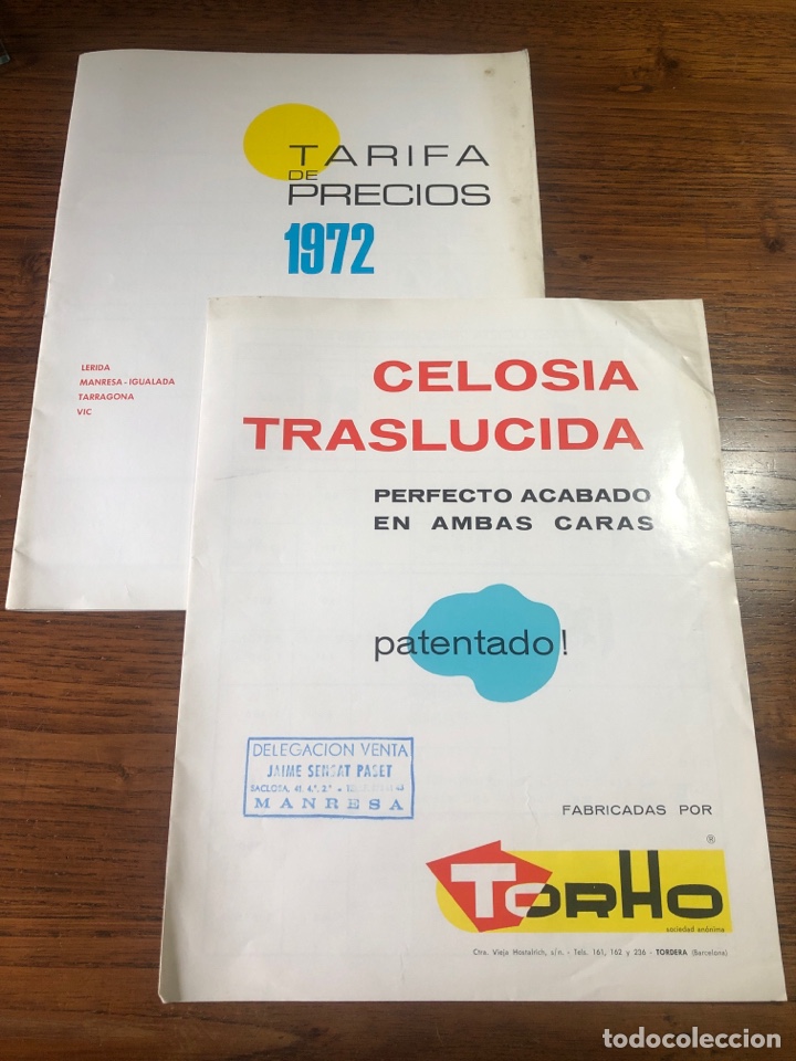 Cat&aacute;logos publicitarios: DOS FOLLETOS CAT&Aacute;LOGO CELOS&Iacute;A TRASL&Uacute;CIDA Y TARIFA DE PRECIOS TORHO 1972