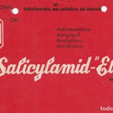 Catálogos publicitarios: ANTIGUA PUBLICIDAD MEDICAMENTO MADRID / SALICYLAMID ELMU - ELMU, S.A.. Lote 325453513
