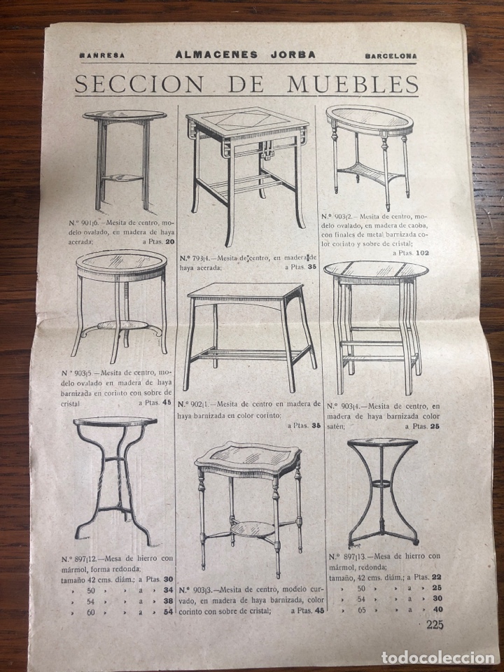 Advertising Catalogs: CAT&Aacute;LOGO SECCI&Oacute;N DE MUEBLES ALMACENES JORBA MANRESA BARCELONA (PERSIANA MESAS RECIBIDOR&hellip;)