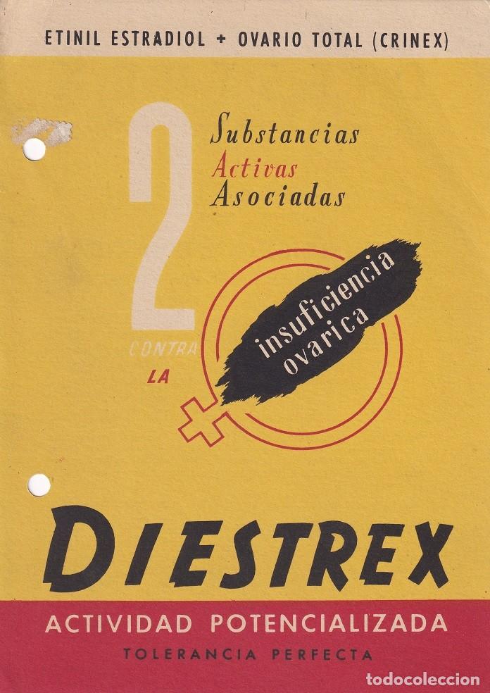 Cat&aacute;logos publicitarios: Antigua hoja publicitaria medicamento - Barcelona / Diestrex - Laboratorios Inquifasa