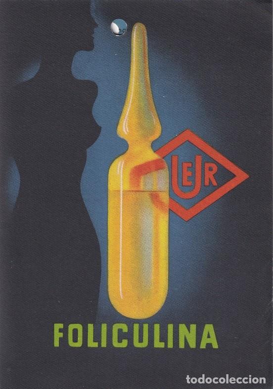 Cat&aacute;logos publicit&aacute;rios: Antiguo d&iacute;ptico publicitario medicamento / Foliculina Quer - Laboratorios Quer