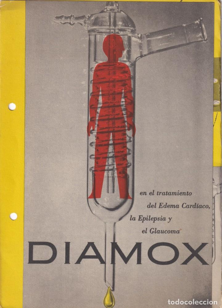 Cat&aacute;logos publicit&aacute;rios: Antiguo tr&iacute;ptico publicitario medicamento - Madrid / Diamox - Laboratorios Reunidos, S.A.
