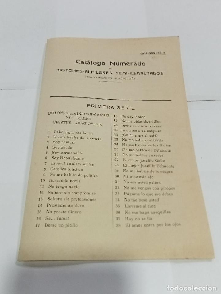 Catalogues publicitaires: CATALOGO NUMERADO. BOTONES, ALFILERES SEMI-ESMALTADOS. N&ordm; 2. VER