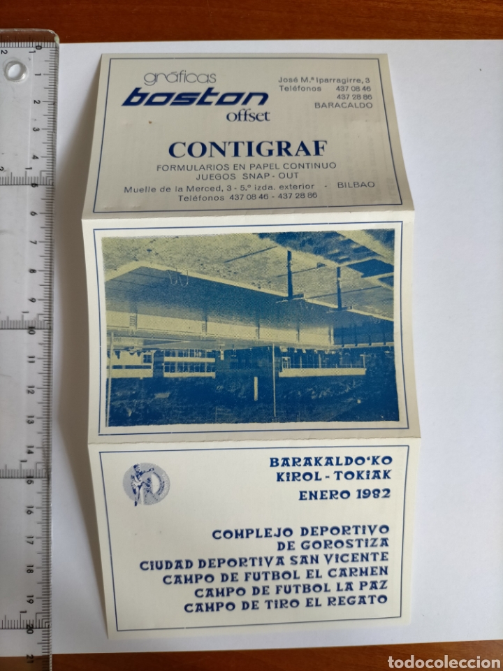 Cat&aacute;logos publicitarios: Folleto informativo 1982 BARAKALDO'KO KIROL TOKIAK Polideportivo Barakaldo Gorostiza El regato