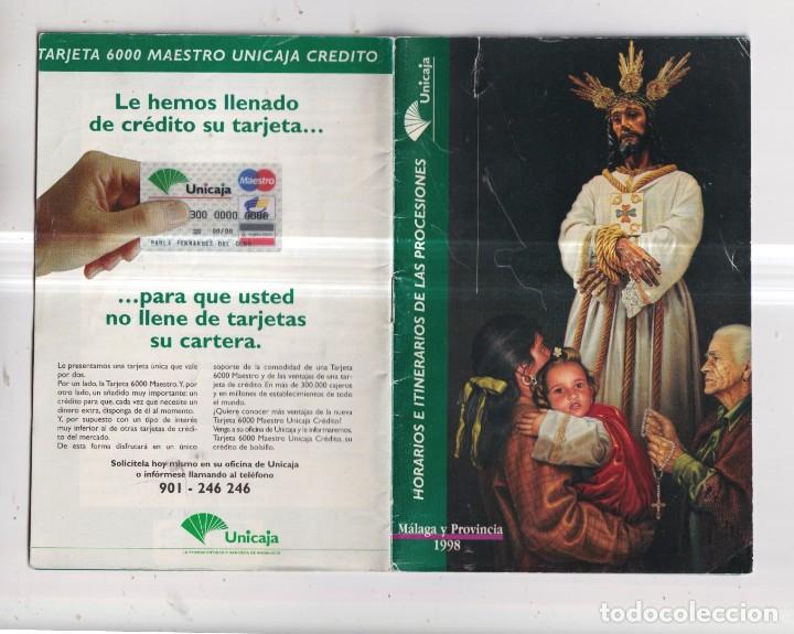 Werbekataloge: FOLLETO ITINERARIOS DE &Ntilde;AS PROCESIONES DE M&Aacute;LAGA DEL A&Ntilde;O 1998 PUBLICIDAD UNICAJA