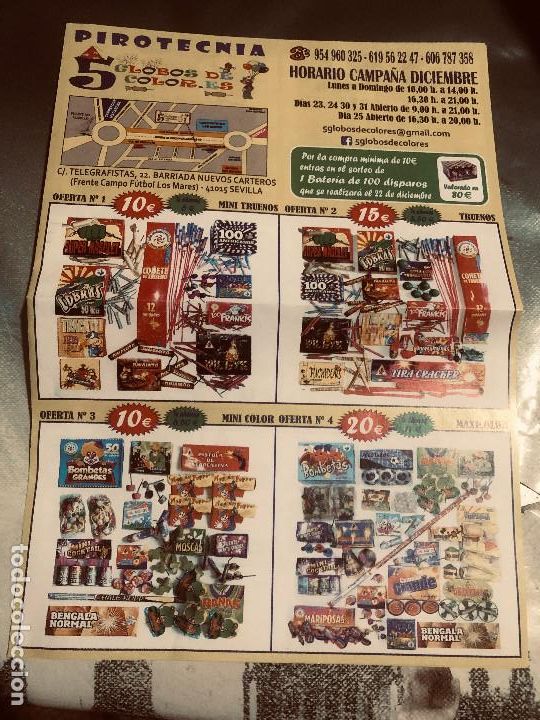 Cat&aacute;logos publicitarios: Cat&aacute;logo de pirotecnia, petardos, cohetes y bengalas. 6 p&aacute;ginas. Nuevo.