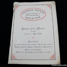 Catálogos publicitarios: SANTIAGO BOLÍBAR - CATÁLOGO DE BRONCES PARA MUEBLES. 1920'S. 25X35CM. 27 PAG.. Lote 333196388