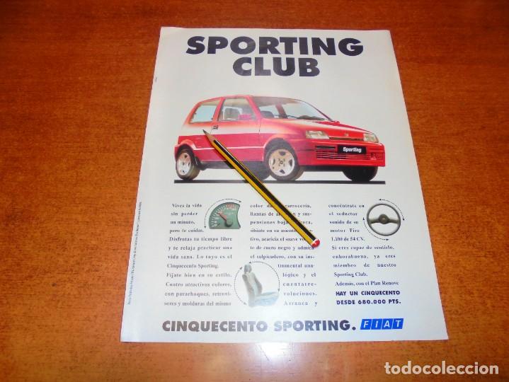 Cat&aacute;logos publicitarios: PUBLICIDAD A&Ntilde;OS 90: FIAT CINCUECENTO SPORTING