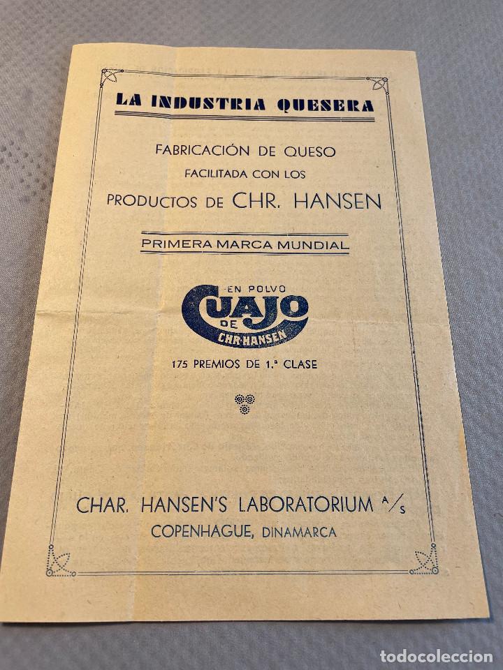 Cat&aacute;logos publicit&aacute;rios: ANTIGUO FOLLETO PUBLICITARIO. FABRICACI&Oacute;N DE QUESO. HANSEN. DINAMARCA. Ca. 1920. (F00094) @