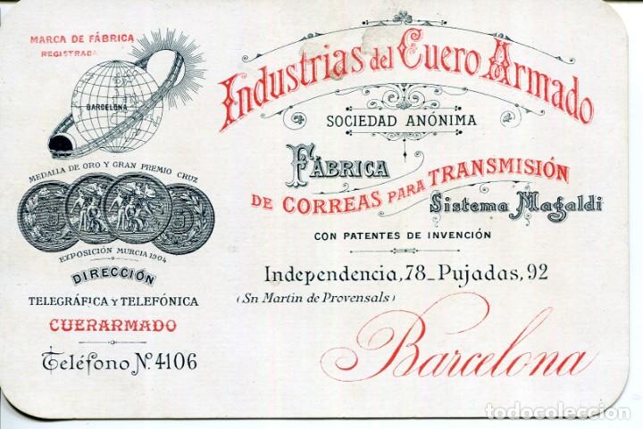 Catálogos publicitarios: SAN MARTIN DE PROVENSALS-TARJETA MODERNISTA-INDUSTRIAS DEL CUERO ARMADO-FÁBRICA CORREAS- - Foto 1