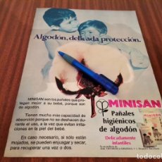 Catálogos publicitários: PAÑALES HIGIÉNICOS DE ALGODÓN MINISAN ANUNCIO PUBLICIDAD REVISTA 1975. Lote 340841563