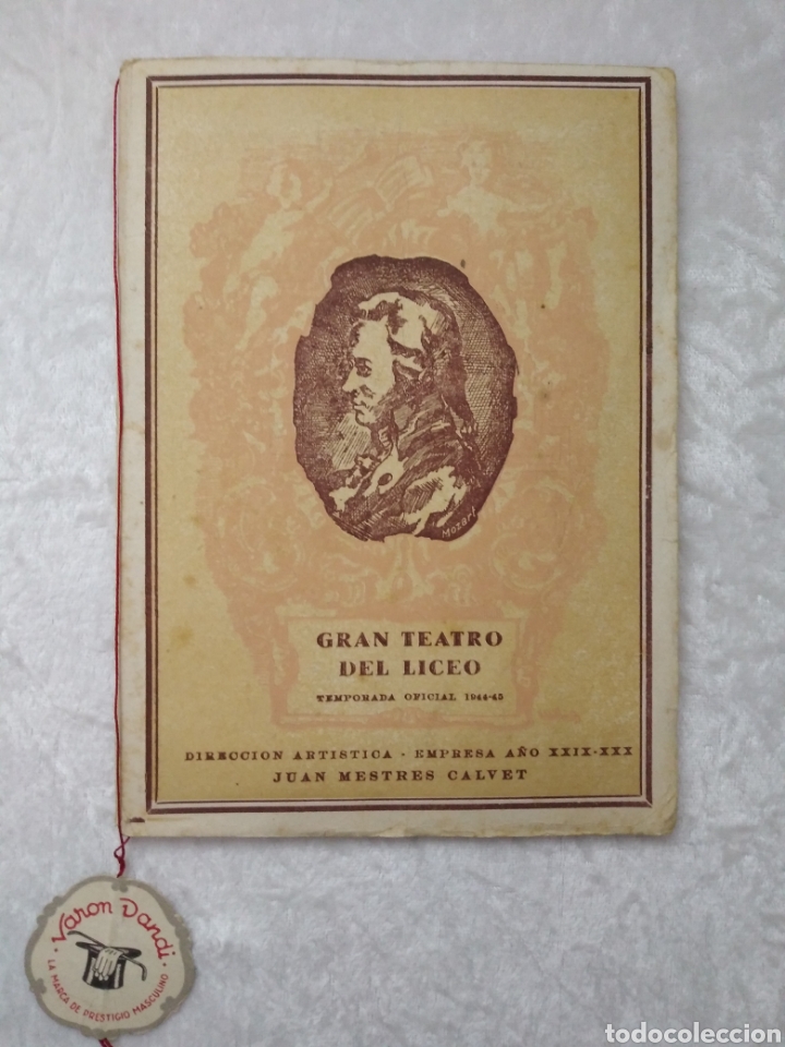 Cat&aacute;logos publicitarios: PROGRAMA GRAN TEATRO DEL LICEO 1944-45 ,RIGOLETTO , GIUSEPPE VERDI