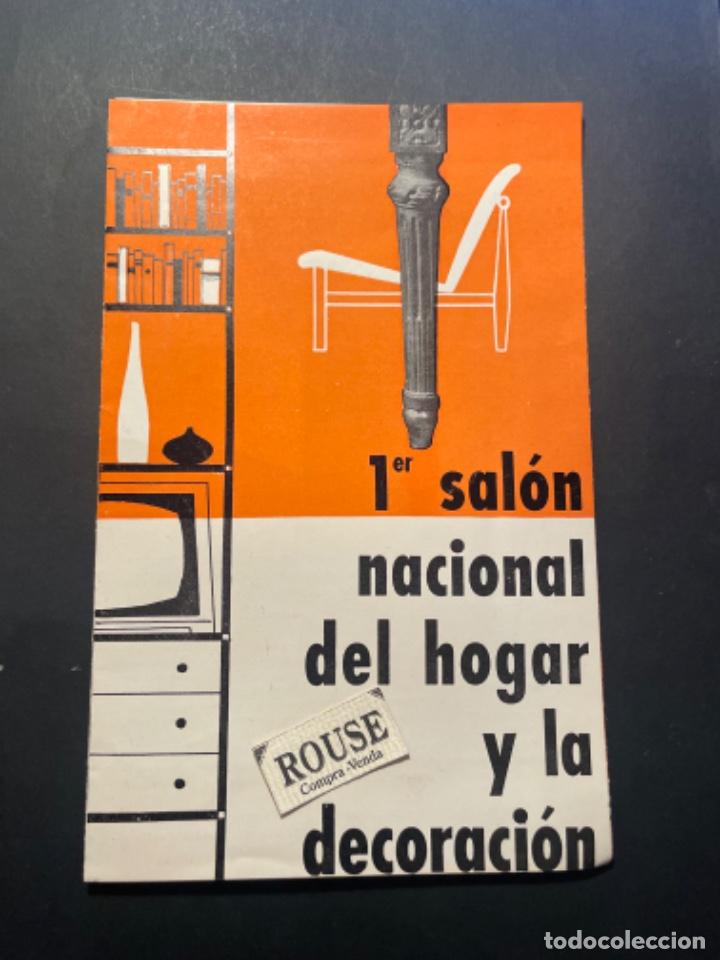 Cat&aacute;logos publicitarios: ANTIGUO CATALOGO A&Ntilde;O 1961 1 ER SALON NACIONAL DEL HOGAR Y LA DECORACION TRIPTICO 3 PAG. 21X13,5 CM