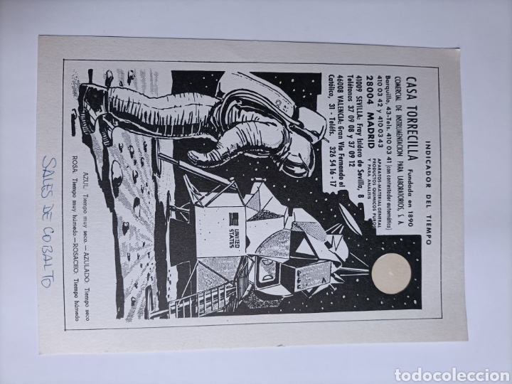 Cat&aacute;logos publicit&aacute;rios: Indicador del tiempo. Casa Torrecilla