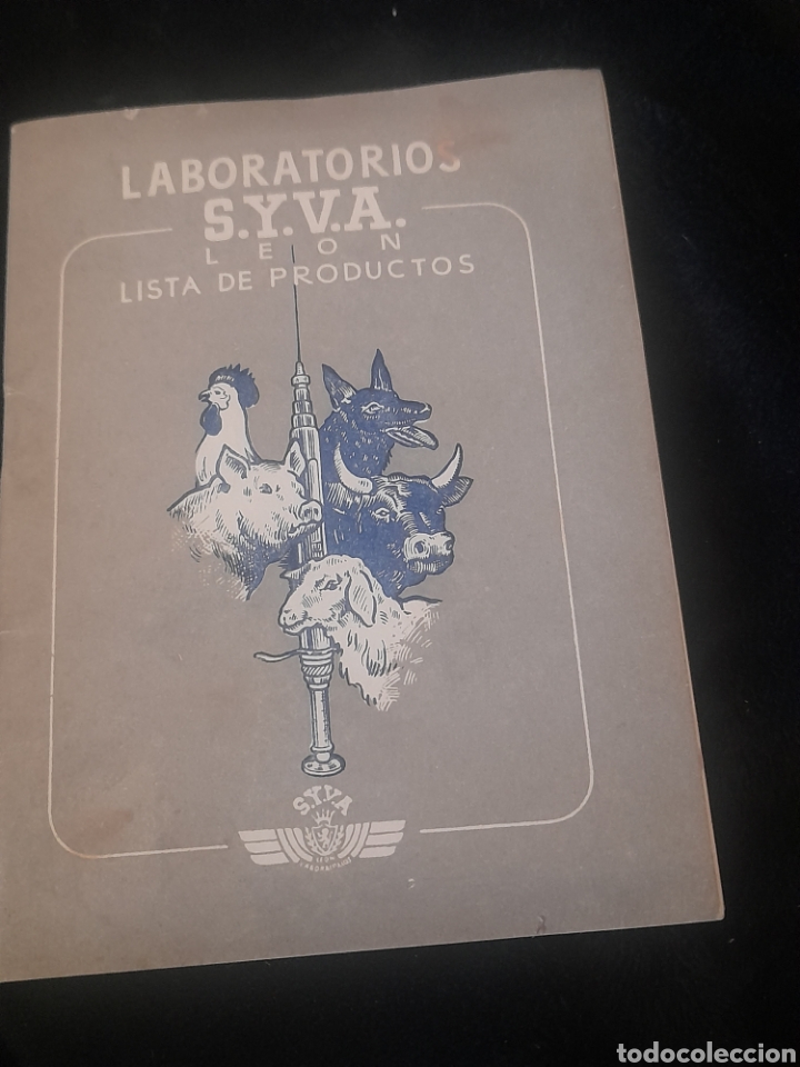 Cat&aacute;logos publicitarios: Antiguo cat&aacute;logo Laboratorio S. Y. V. A,, Le&oacute;n