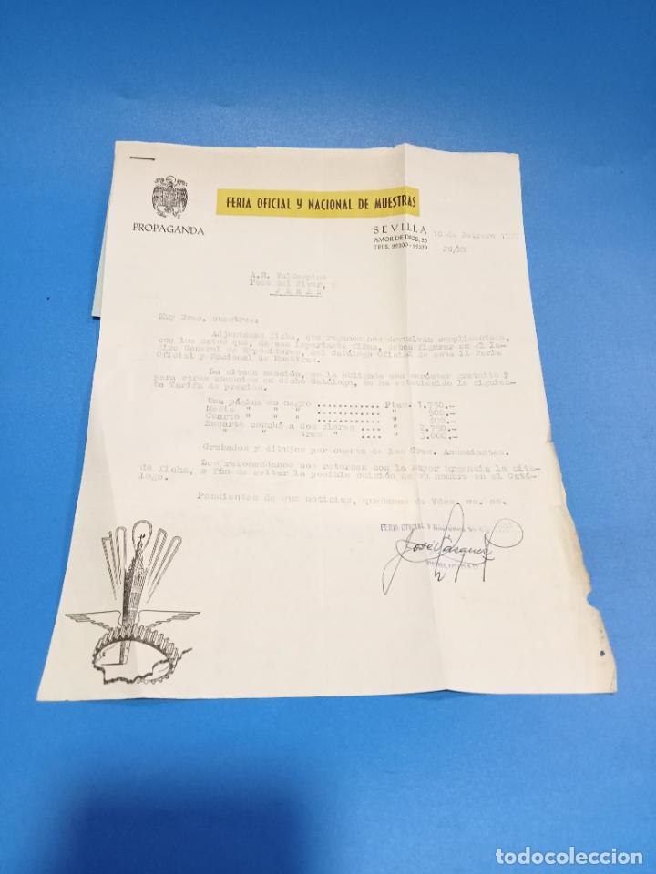 Werbekataloge: CARTA COMERCIAL Y CATALOGO FERIA DE MUESTRAS DE SEVILLA. 1959. VER